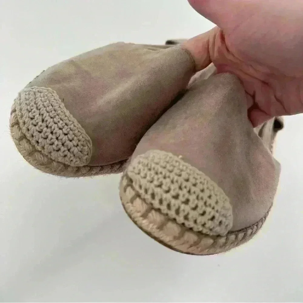 New Adam tucker flats Patton14 size 9 beige suede dorsay crocheted Espadrilles